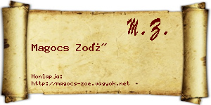 Magocs Zoé névjegykártya